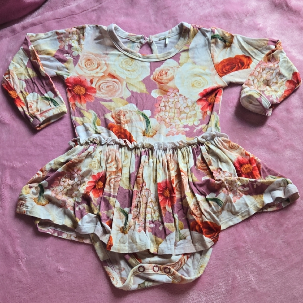 Duray Baby Hello Gourd-geous Bamboo Long Sleeved Tutu-Twirl